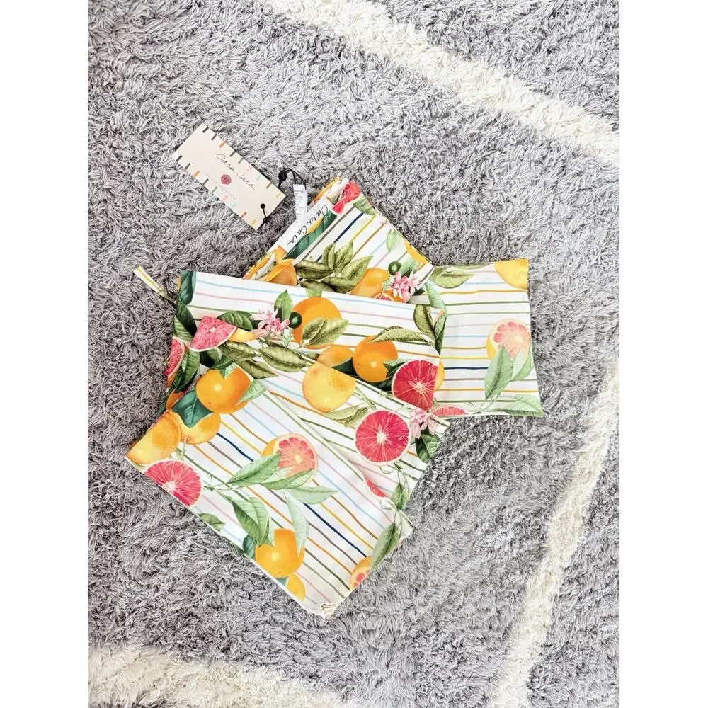 Cara Cara Cotton Multicolor Striped Napkin, One Size, New with Tags